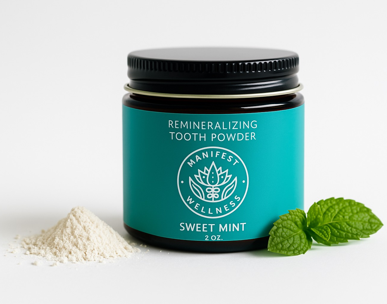 Sweet Mint Remineralizing Tooth Powder with Organic Ingredients