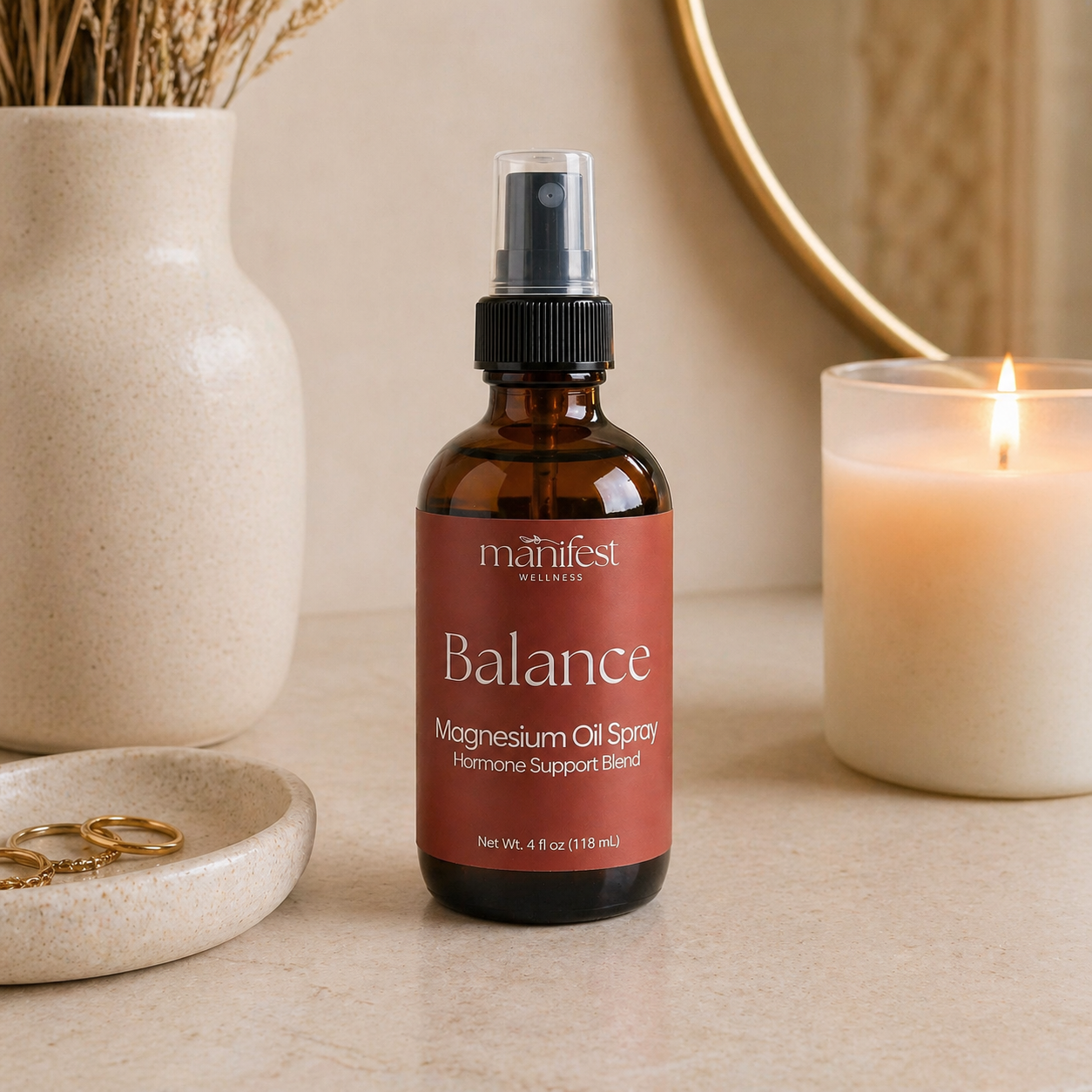 Magnesium Oil Spray – Balance | Hormone Support with Wild Yam & Motherwort