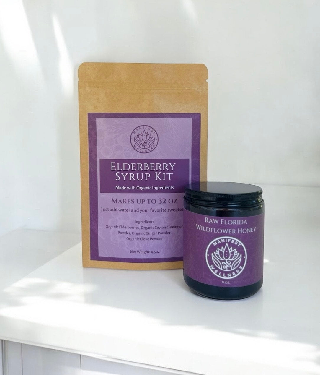 DIY Elderberry Syrup Kit with Organic Ingredients Makes 32oz.