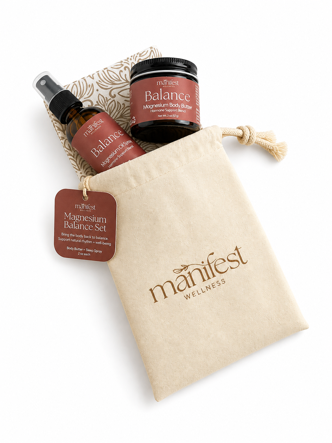 Magnesium Balance Body Butter + Oil Set for Hormone Support