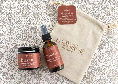 Magnesium Balance Body Butter + Oil Set for Hormone Support