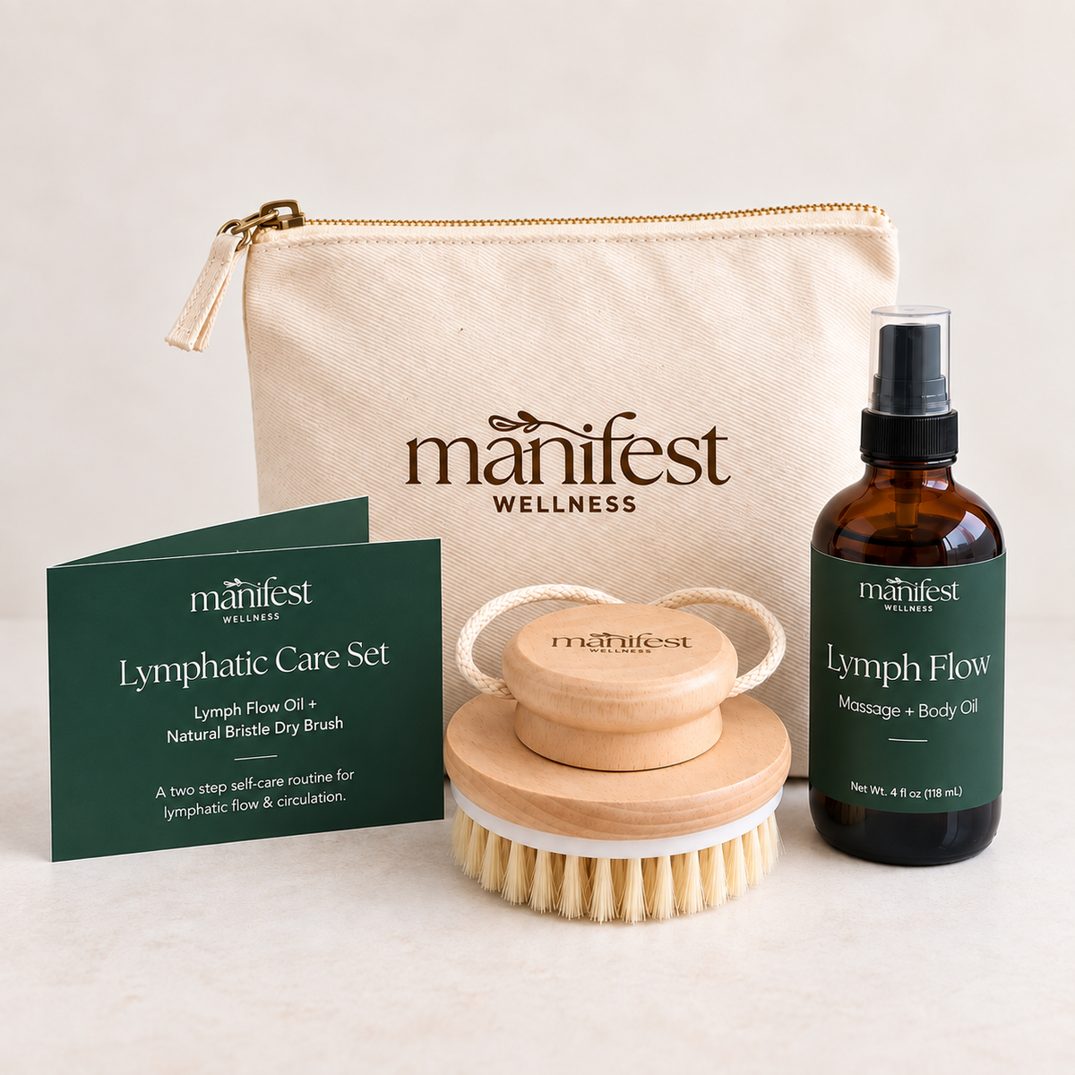 Lymphatic Care Set | Lymph Flow Oil + Natural Dry Brush
