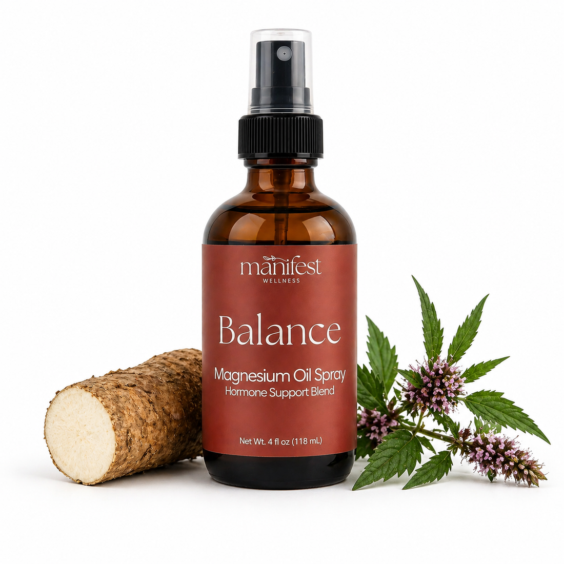 Magnesium Oil Spray – Balance | Hormone Support with Wild Yam &amp; Motherwort