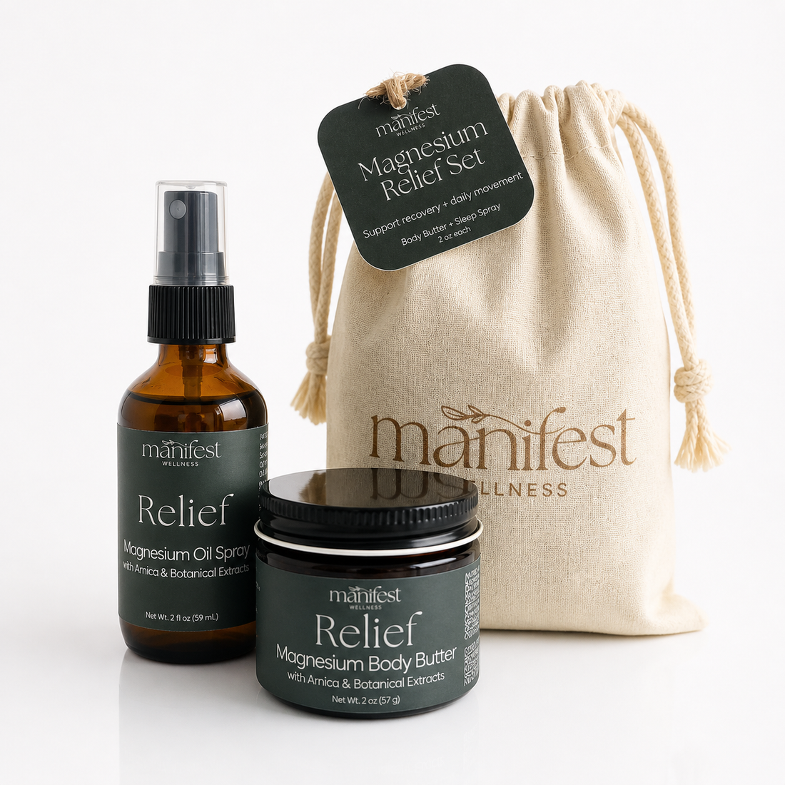 Magnesium Relief Body Butter + Oil Set for Targeted Comfort