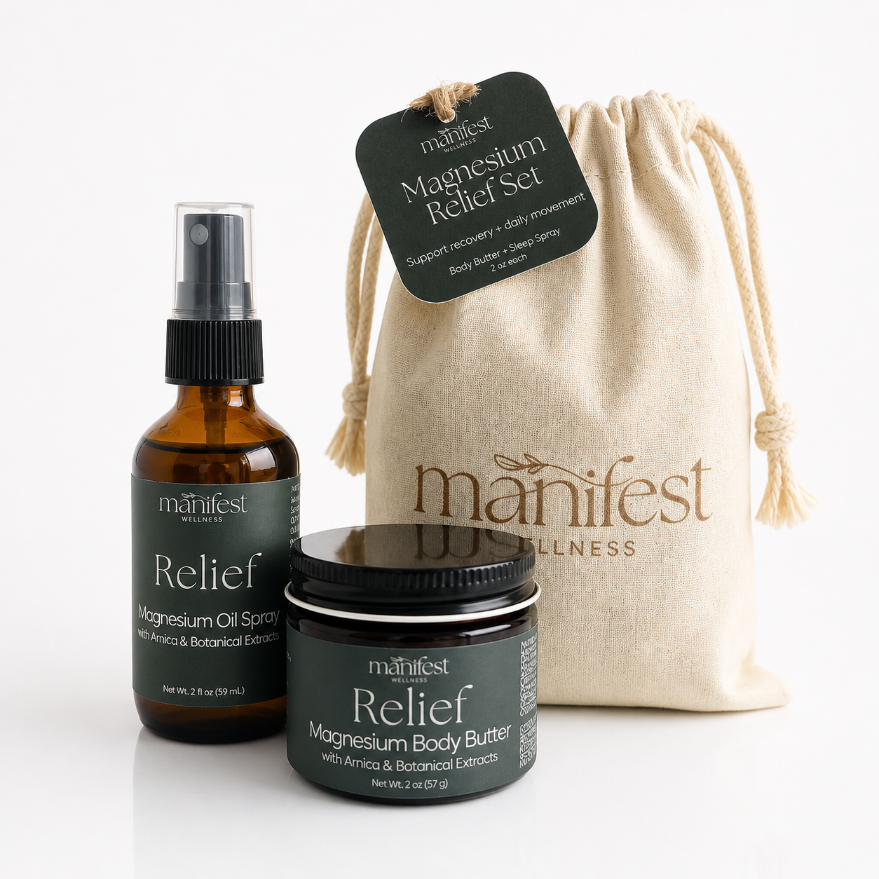 Magnesium Relief Body Butter + Oil Set for Targeted Comfort