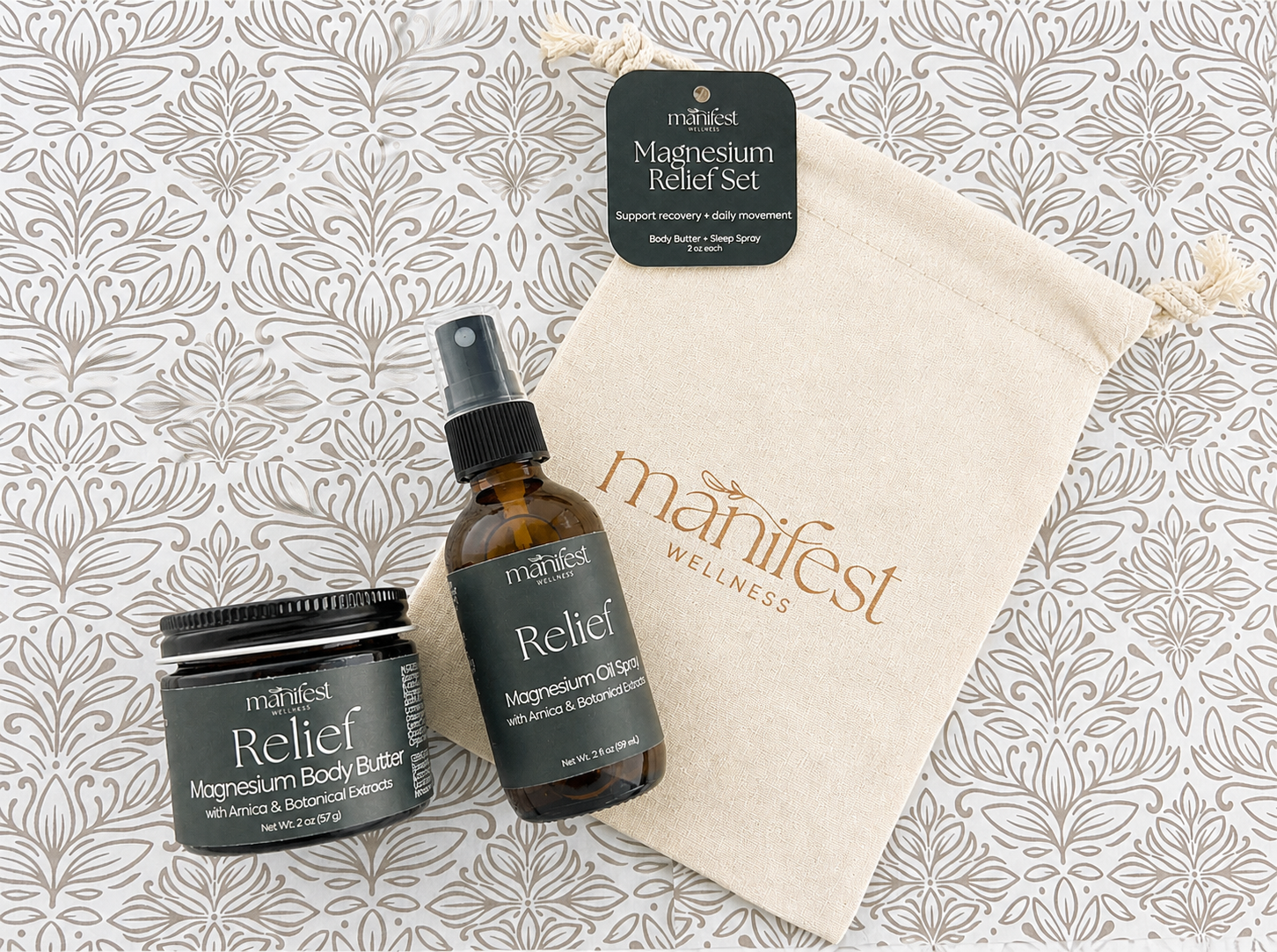 Magnesium Relief Body Butter + Oil Set for Targeted Comfort