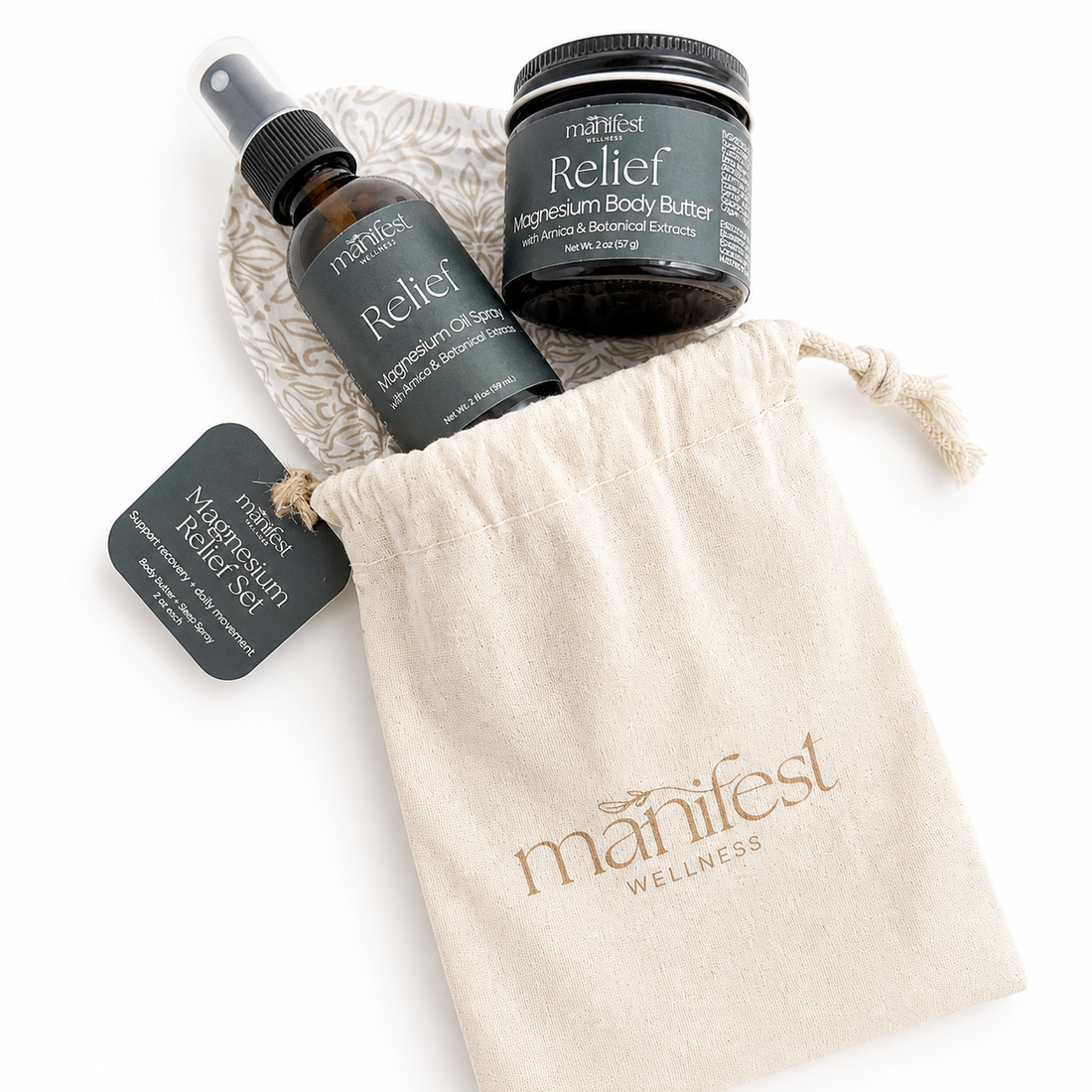 Magnesium Relief Body Butter + Oil Set for Targeted Comfort