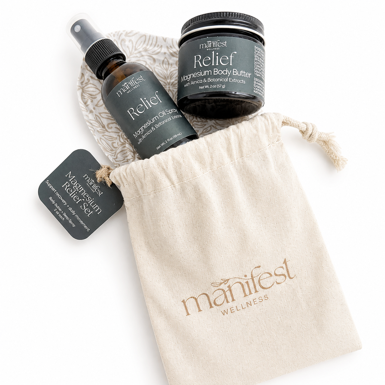 Magnesium Relief Body Butter + Oil Set for Targeted Comfort