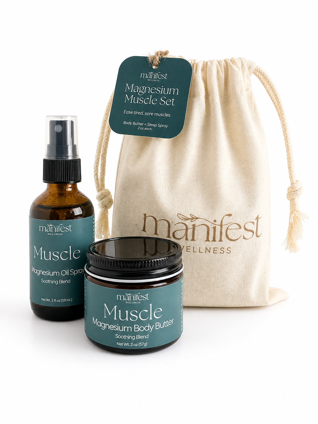 Magnesium Muscle Body Butter + Oil Set for Tension and Recovery