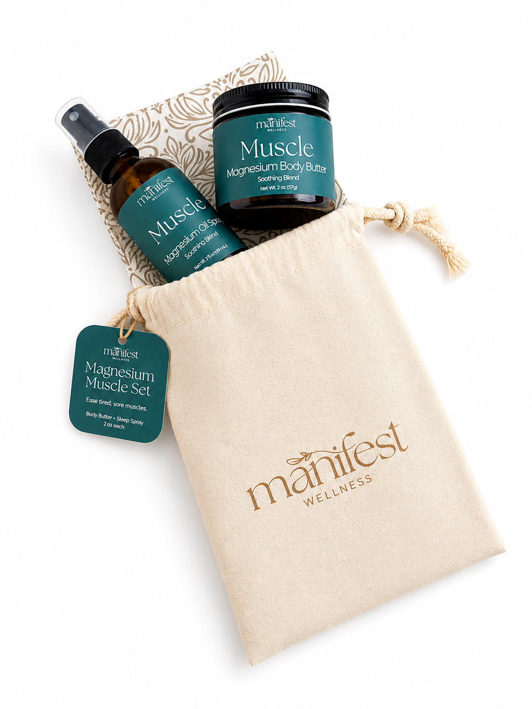 Magnesium Muscle Body Butter + Oil Set for Tension and Recovery