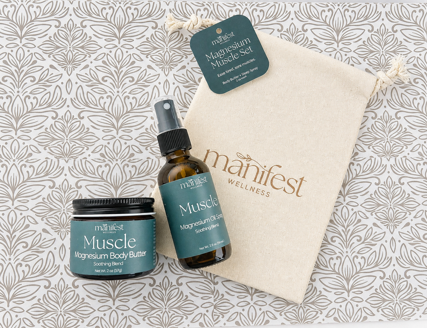 Magnesium Muscle Body Butter + Oil Set for Tension and Recovery