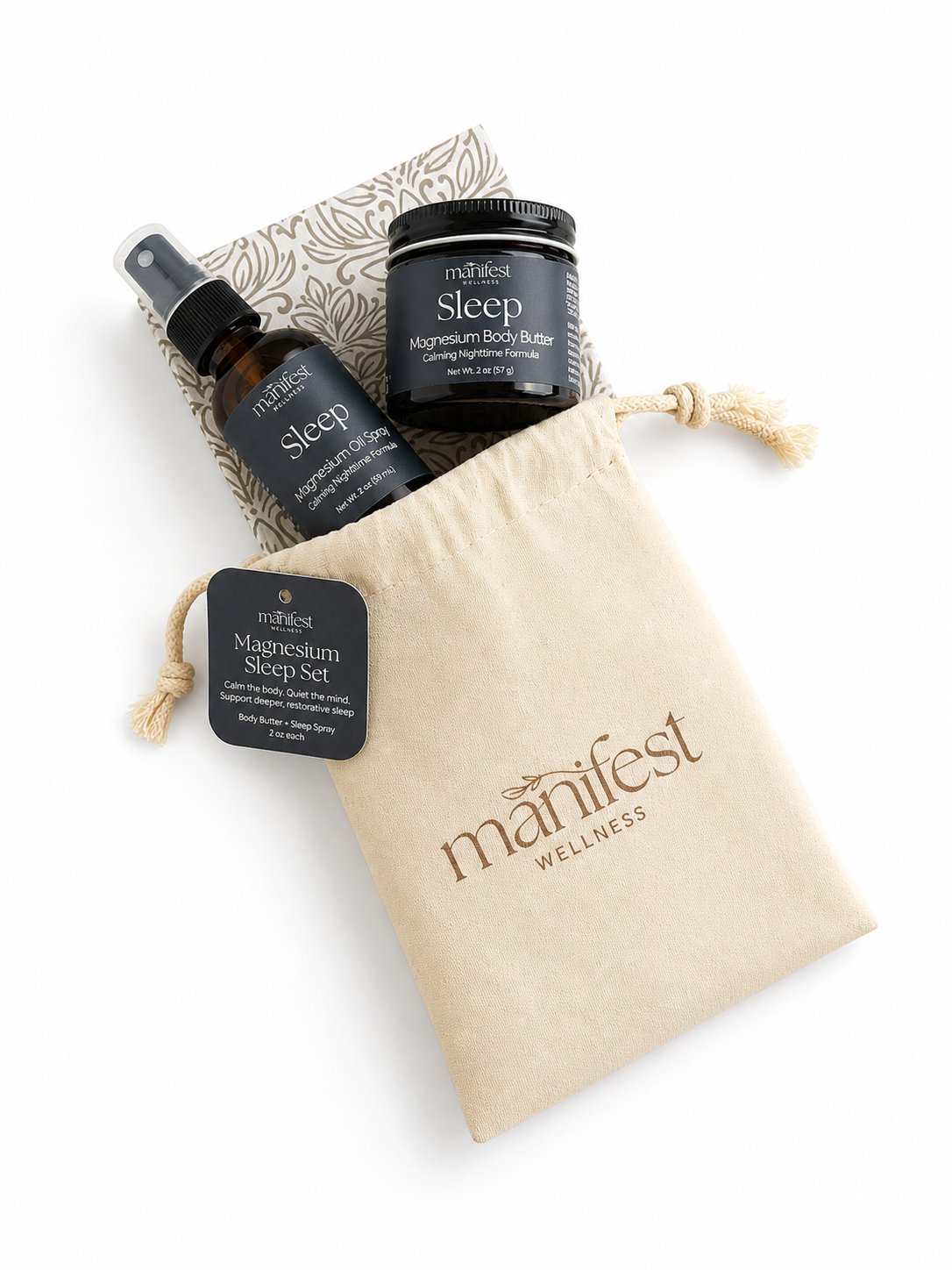 Magnesium Sleep Body Butter and Oil Set for Relaxation and Sleep Support