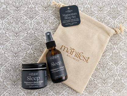 Magnesium Sleep Body Butter and Oil Set for Relaxation and Sleep Support