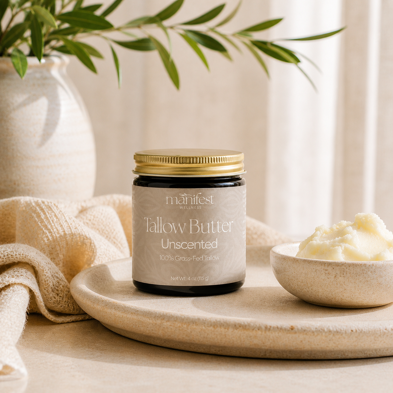 Unscented Grass-fed Tallow Butter